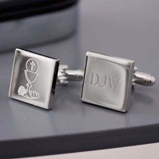 Curaçao Sterling Silver Flag Cufflinks in Engraved Personalised Box Curaçao Sterling Silver Flag Cufflinks in Engraved Personalised Box