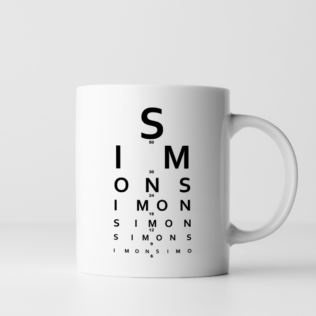 Personalised Eye Test Name Mug Product Image