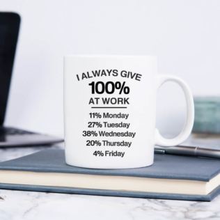 I Always Give 100 Percent At Work Mug Product Image