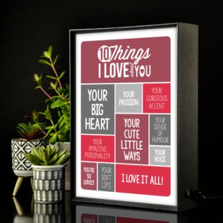 Personalised 10 Things I Love About You Light Box Product Image