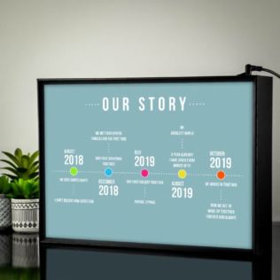 Personalised Light Box - Our Story Timeline Product Image