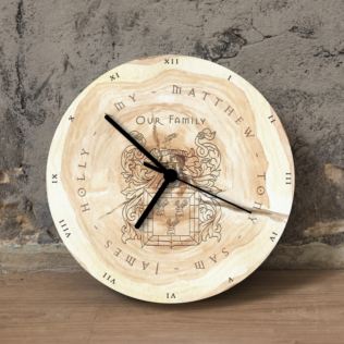 Personalised Family Tree Coat of Arms Clock Product Image