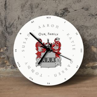 Personalised Coat of Arms Clock Product Image