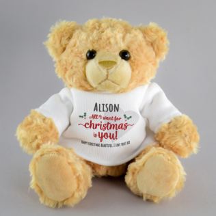 Personalised All I Want For Christmas Is You Teddy Bear Product Image