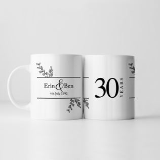 Personalised Botanical 30th Wedding Anniversary Mug Product Image