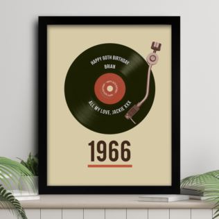 Personalised 60th Birthday Retro Record Print Product Image