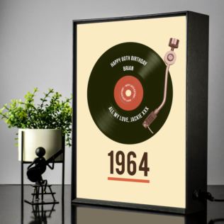 Personalised 60th Birthday Retro Record Light Box Product Image