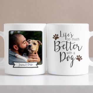Personalised Lifes So Much Better With A Dog Photo Mug Product Image