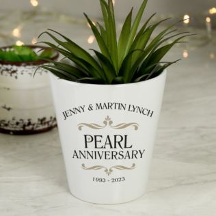 Personalised Pearl Wedding Anniversary Plant Pot Product Image