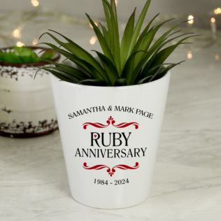 Personalised Ruby Wedding Anniversary Plant Pot Product Image