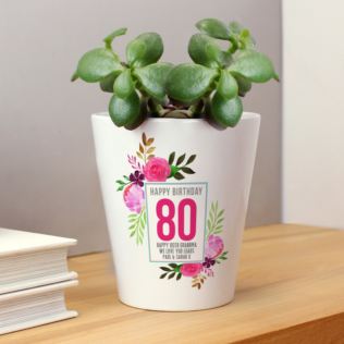 Personalised 80th Birthday Plant Pot Product Image