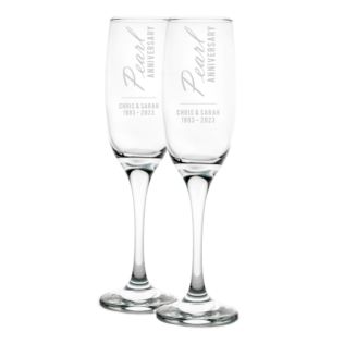 Personalised Pearl Anniversary Champagne Flutes Product Image
