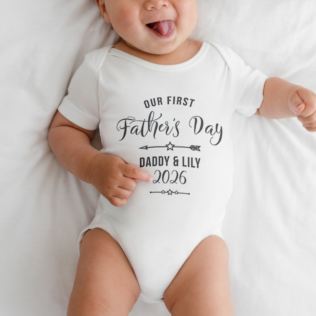 Personalised Our First Father's Day Baby Grow Product Image