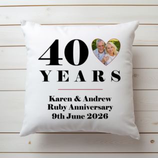 Personalised 40th Wedding Anniversary Photo Cushion Product Image