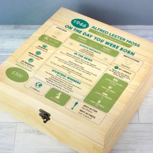Personalised The Day You Were Born - 80th Birthday Keepsake Box Product Image