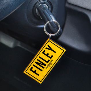 Personalised Registration Plate Name Keyring Product Image