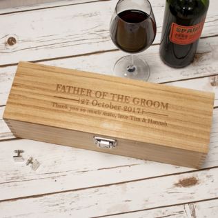 Personalised Father Of The Groom Luxury Wooden Wine Box Product Image