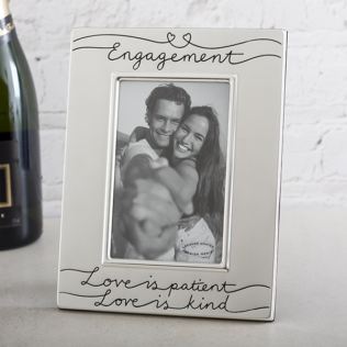 Engagement Love Is Satin Silver Photo Frame Product Image