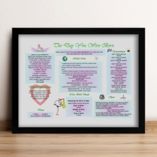 Personalised The Day You Were Born Framed Print (New Born) Product Image