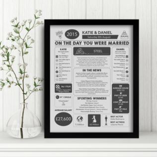 11th Anniversary (Steel) Wedding Day Chart Framed Print Product Image