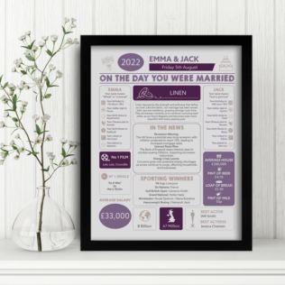 4th Anniversary Wedding Day Chart Framed Print Product Image