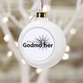 Personalised Godmother Christmas Bauble Product Image