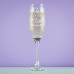 Personalised Godmother Prosecco Glass Product Image