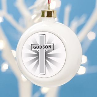 Personalised Godson Christmas Bauble Product Image