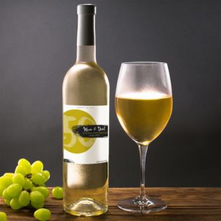 Personalised Golden Anniversary White Wine Product Image