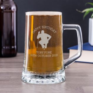 Engraved Golf Beer Glass Tankard Product Image