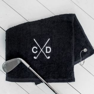 Personalised Embroidered Luxury Golf Towel - Black Product Image