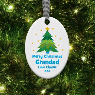 Personalised Grandad Oval Hanging Ornament Product Image