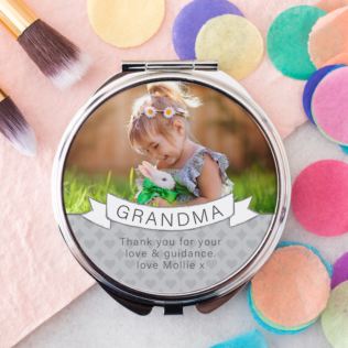 Personalised Grandma Photo Upload Compact Mirror Product Image