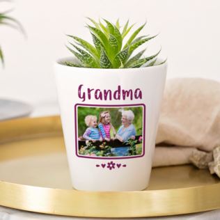 Personalised Grandma Photo Plant Pot Product Image
