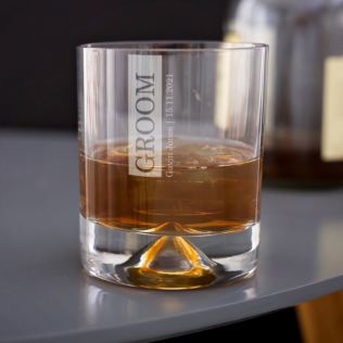 Personalised Engraved Groom Whisky Glass Product Image