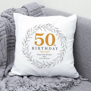 Personalised 50th Birthday Cushion Product Image