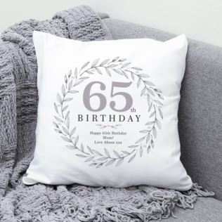 Personalised 65th Birthday Cushion Product Image