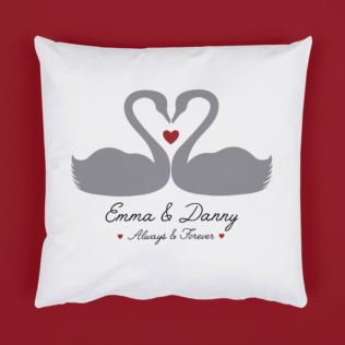 Personalised Romantic Swans Cushion Product Image