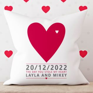 The Day You Stole My Heart Personalised Cushion Product Image