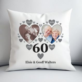 Personalised Then and Now Diamond Anniversary Photo Cushion Product Image