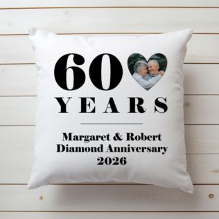 Personalised 60th Wedding Anniversary Photo Cushion Product Image