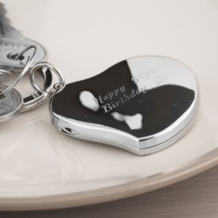 Engraved Heart Locket Keyring Product Image