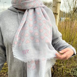 Full of Love Heart Print Personalised Scarf Product Image