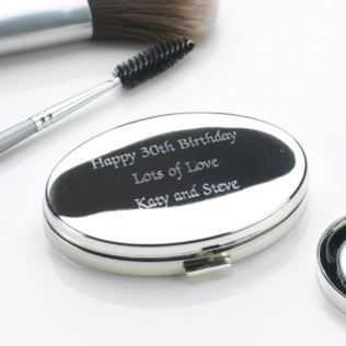 Engraved 30th Birthday Oval Compact Mirror Product Image