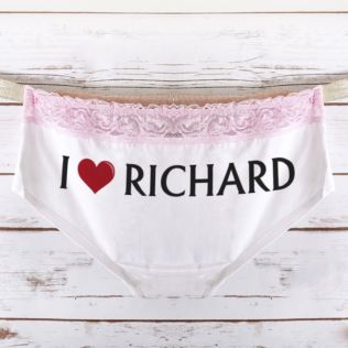 Personalised I Heart Ladies Hipster Briefs Product Image