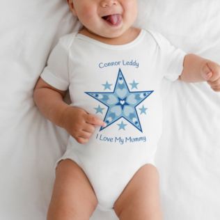 Personalised I Love My Mummy Star Design Baby Grow Product Image