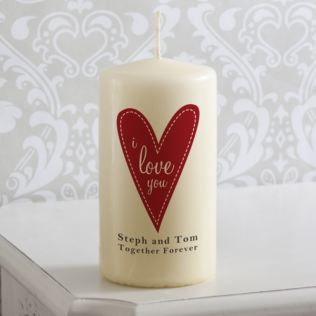 Personalised I Love You Heart Design Candle Product Image