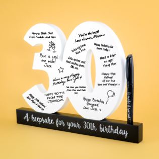 30th Birthday Signature Numbers and Pen Product Image