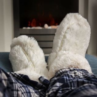 Microwavable Slippers - Cream Boots Product Image