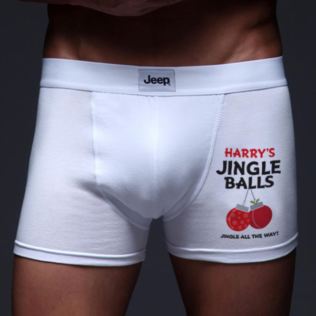 Personalised Jingle Balls Christmas Boxer Shorts Product Image